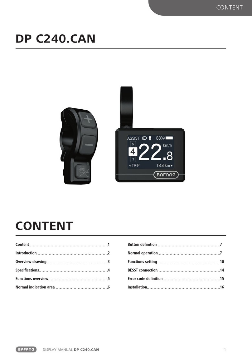 BAFANG DP C240.CAN User manual