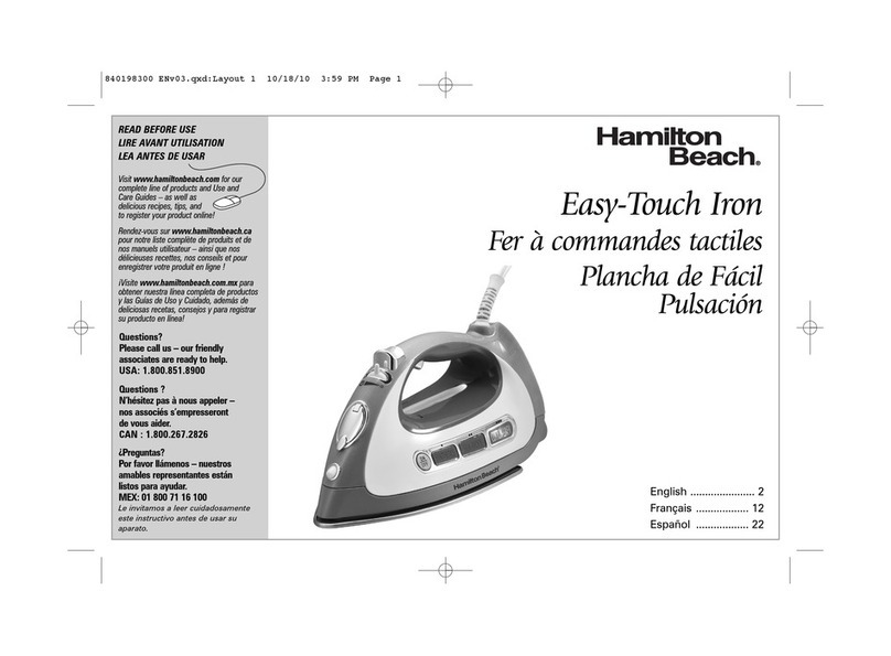 Hamilton Beach Easy-Touch 14417 Instruction sheet