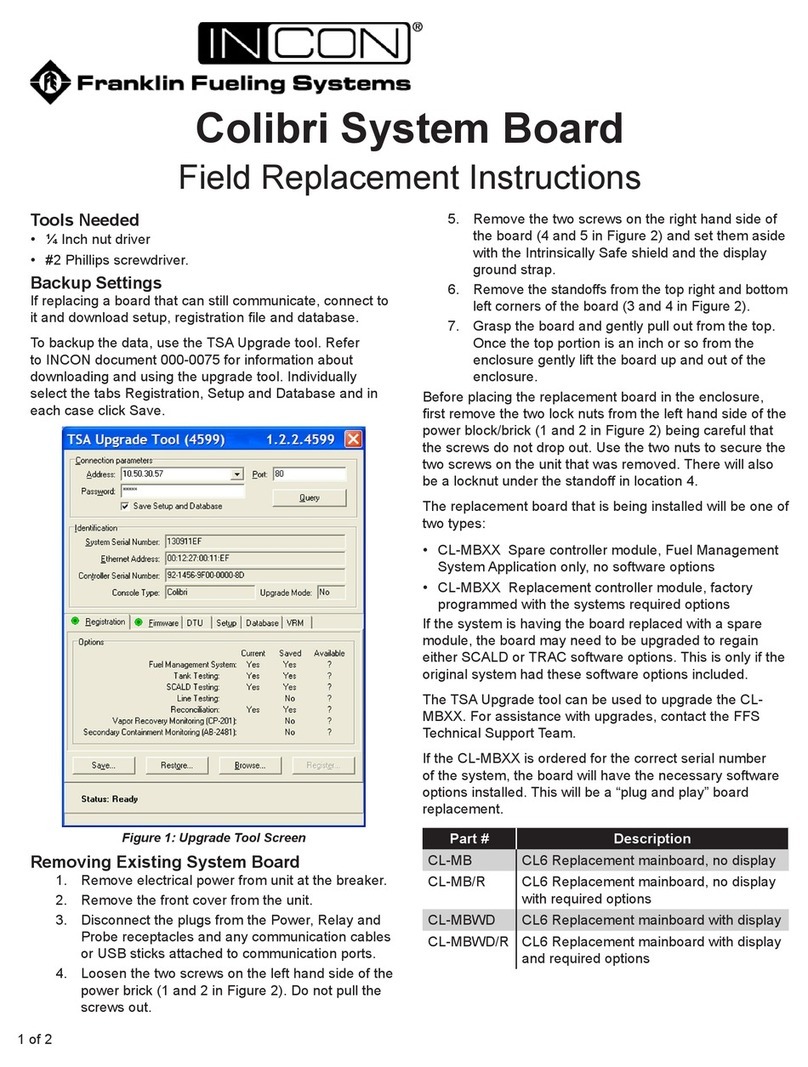 Franklin Fueling Systems INCON Colibri Series Field Replacement Instructions Franklin Fueling Systems INCON Colibri Series Field Replacement Instructions