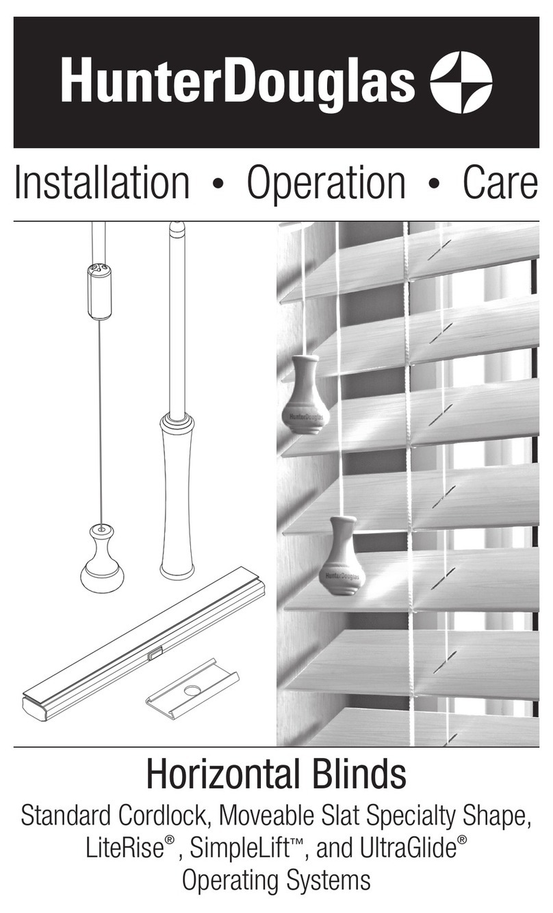 HunterDouglas Standard Cordlock, Moveable Slat Specialty... User guide