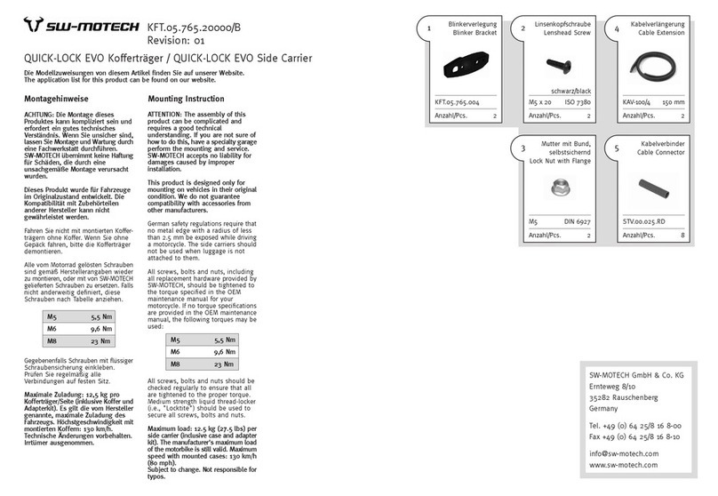 SW-Motech QUICK-LOCK EVO User manual