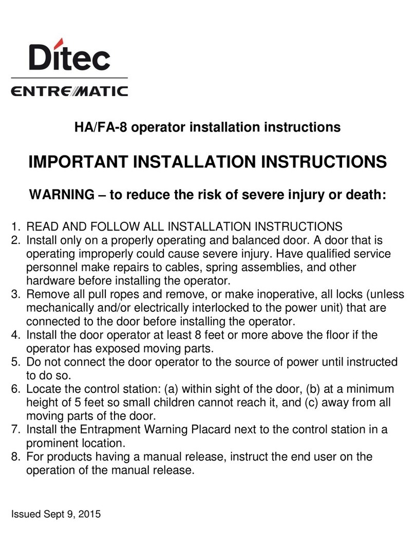 Entrematic Ditec HA-8 installation instructions