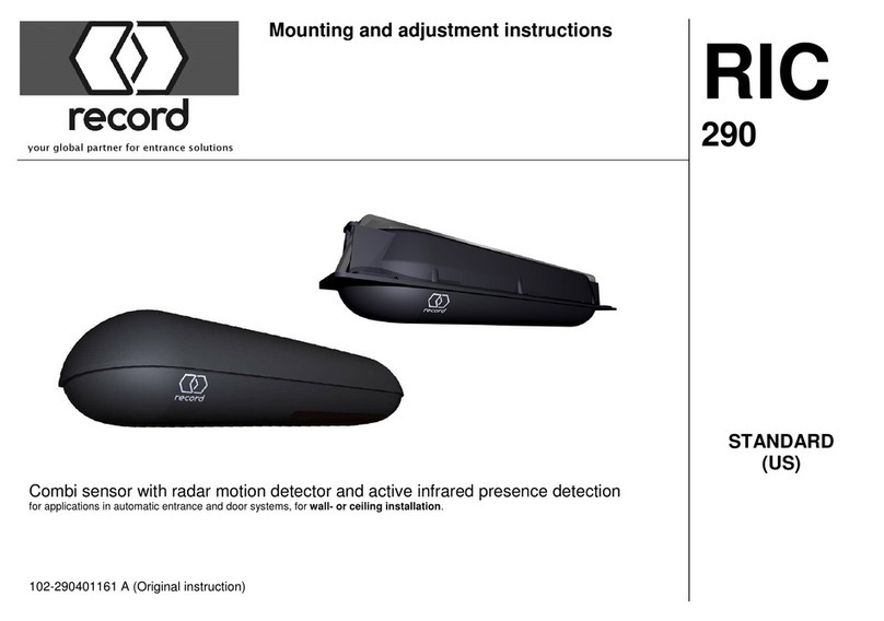 Record RIC 290 Mounting and adjustment instructions Record RIC 290 Mounting and adjustment instructions