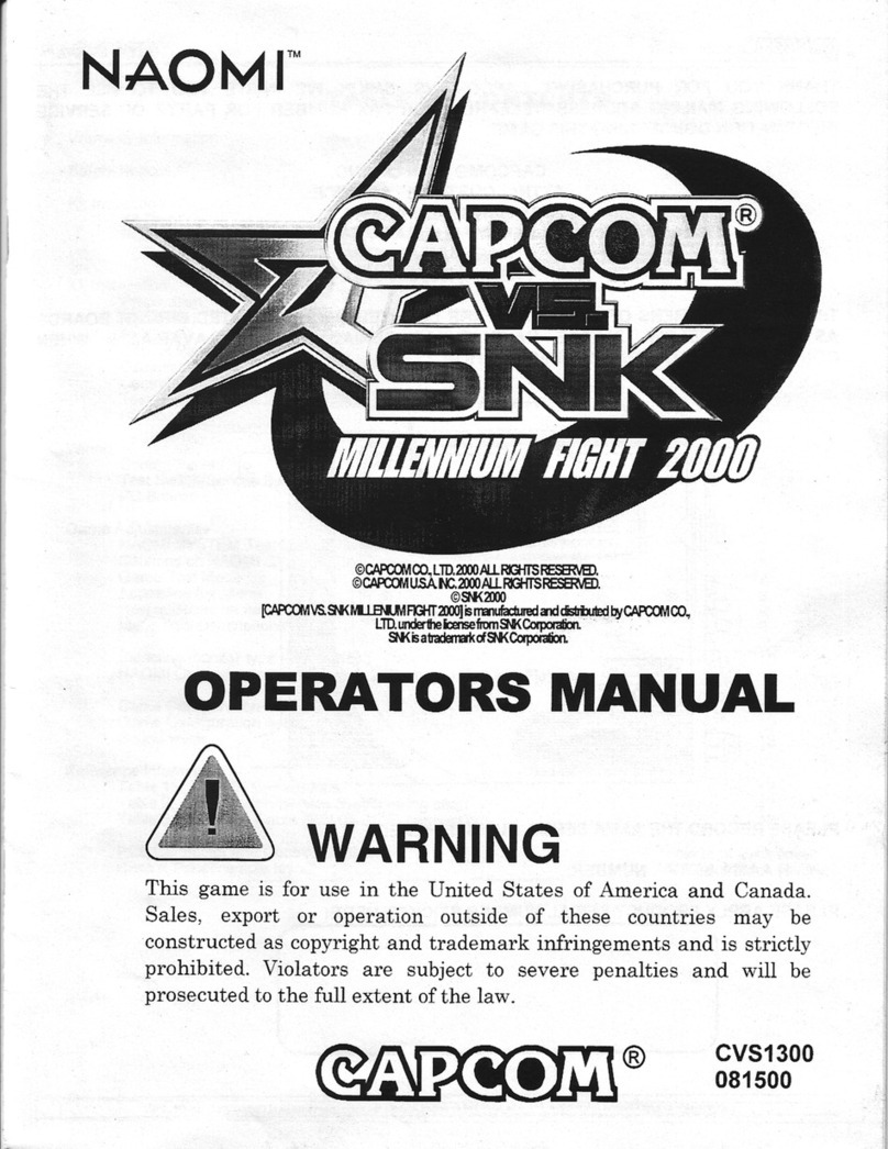 Capcom Naomi Vs. SNK Millenium Fight 2000 Operator's manual