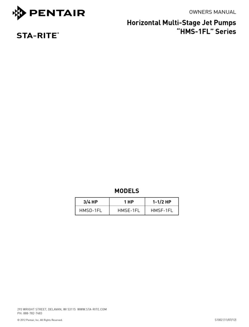 Pentair STA-RITE HMS-1FL Series owner's manual Pentair STA-RITE HMS-1FL Series owner's manual