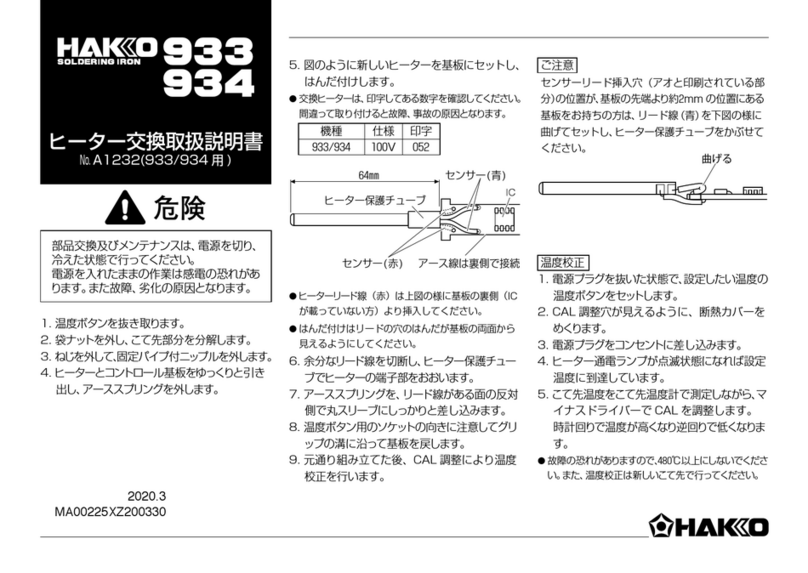 Hakko Electronics 933 instruction manual Hakko Electronics 933 instruction manual
