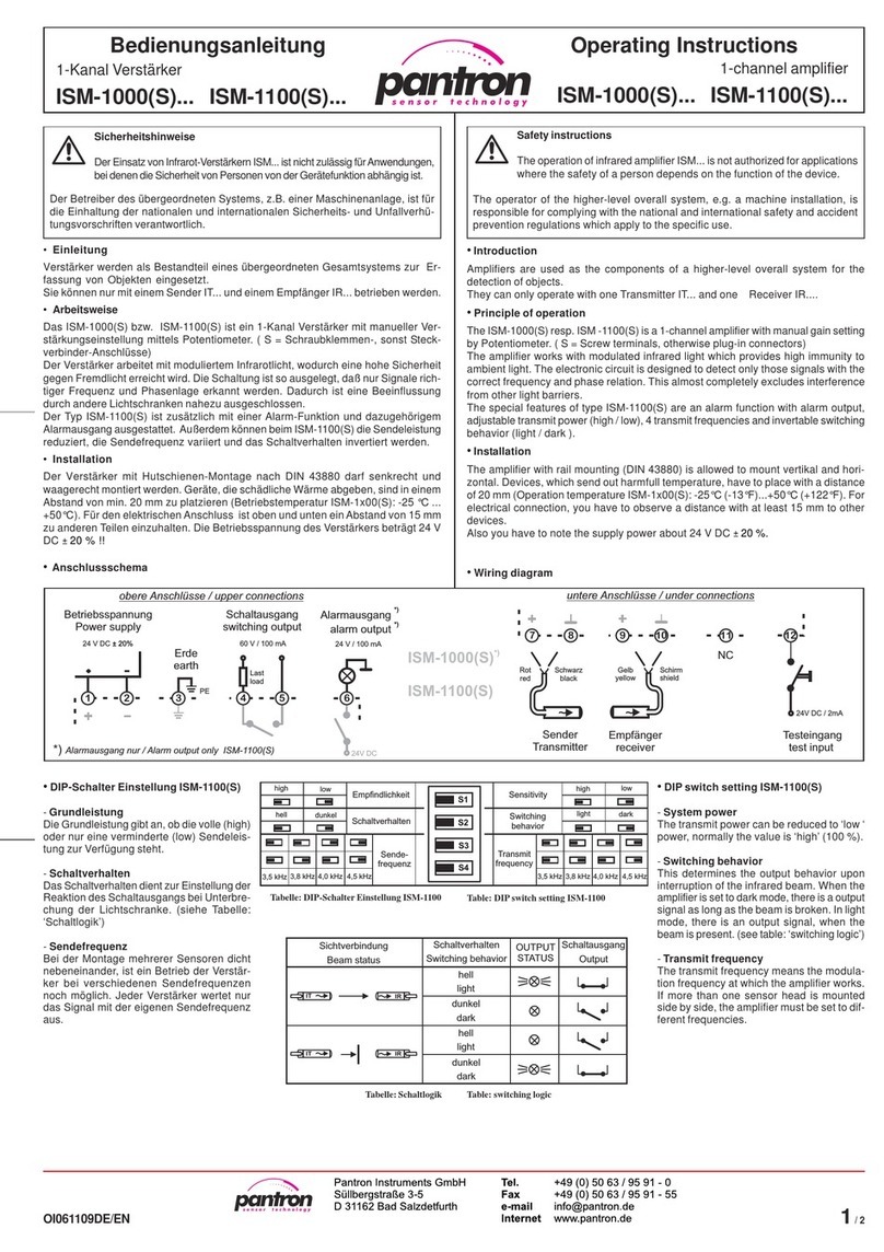 Pantron ISM-1000 Series User manual