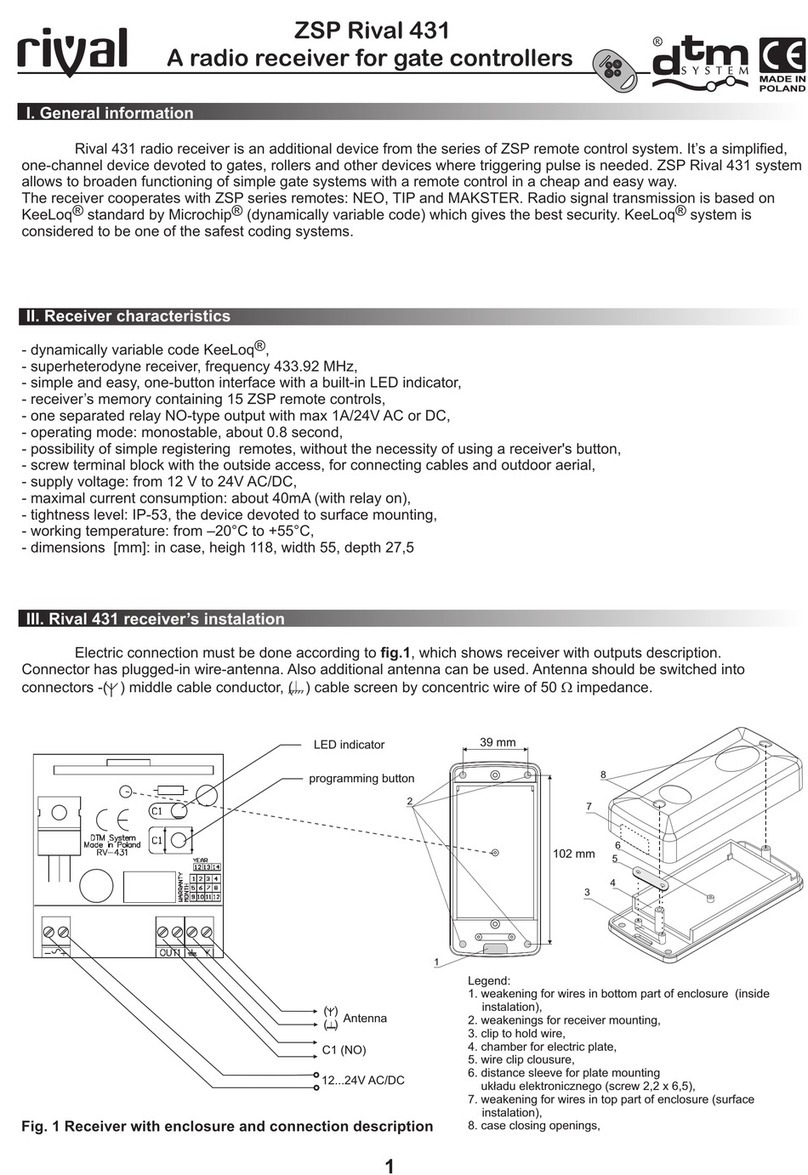 DTM System Rival 431 User manual