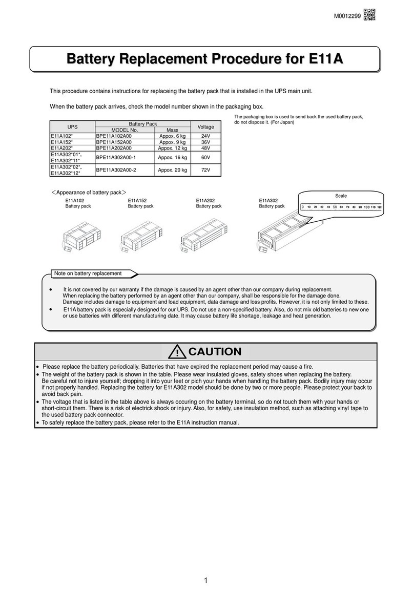 Sanyo Denki SANUPS E11A102 Series Battery Replacement Procedure