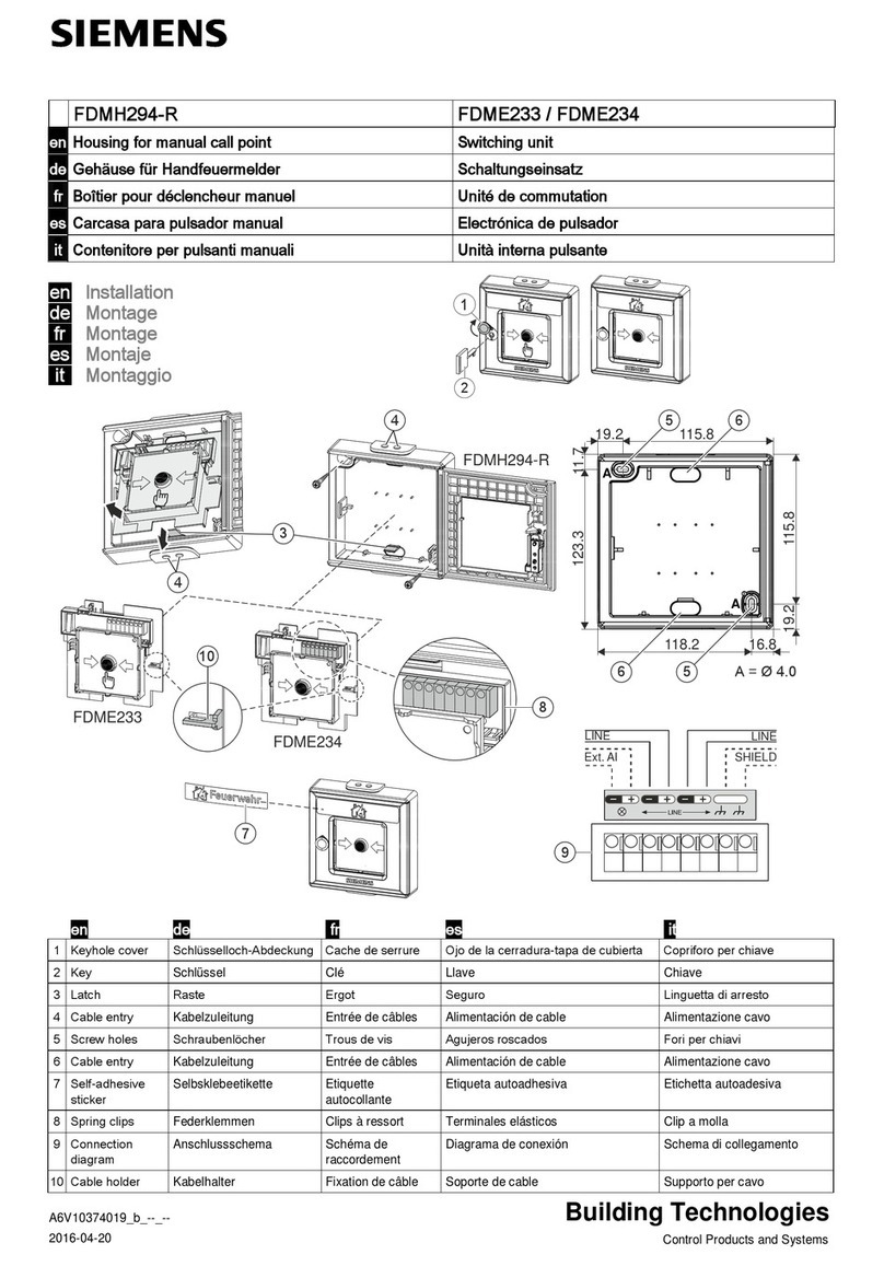 Siemens FDMH294-R User manual Siemens FDMH294-R User manual