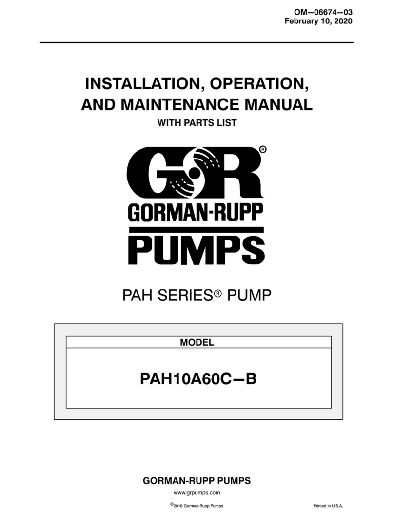 Gormann-Rupp Pumps PAH Series Installation, operation, and maintenance manual with parts list Gormann-Rupp Pumps PAH Series Installation, operation, and maintenance manual with parts list