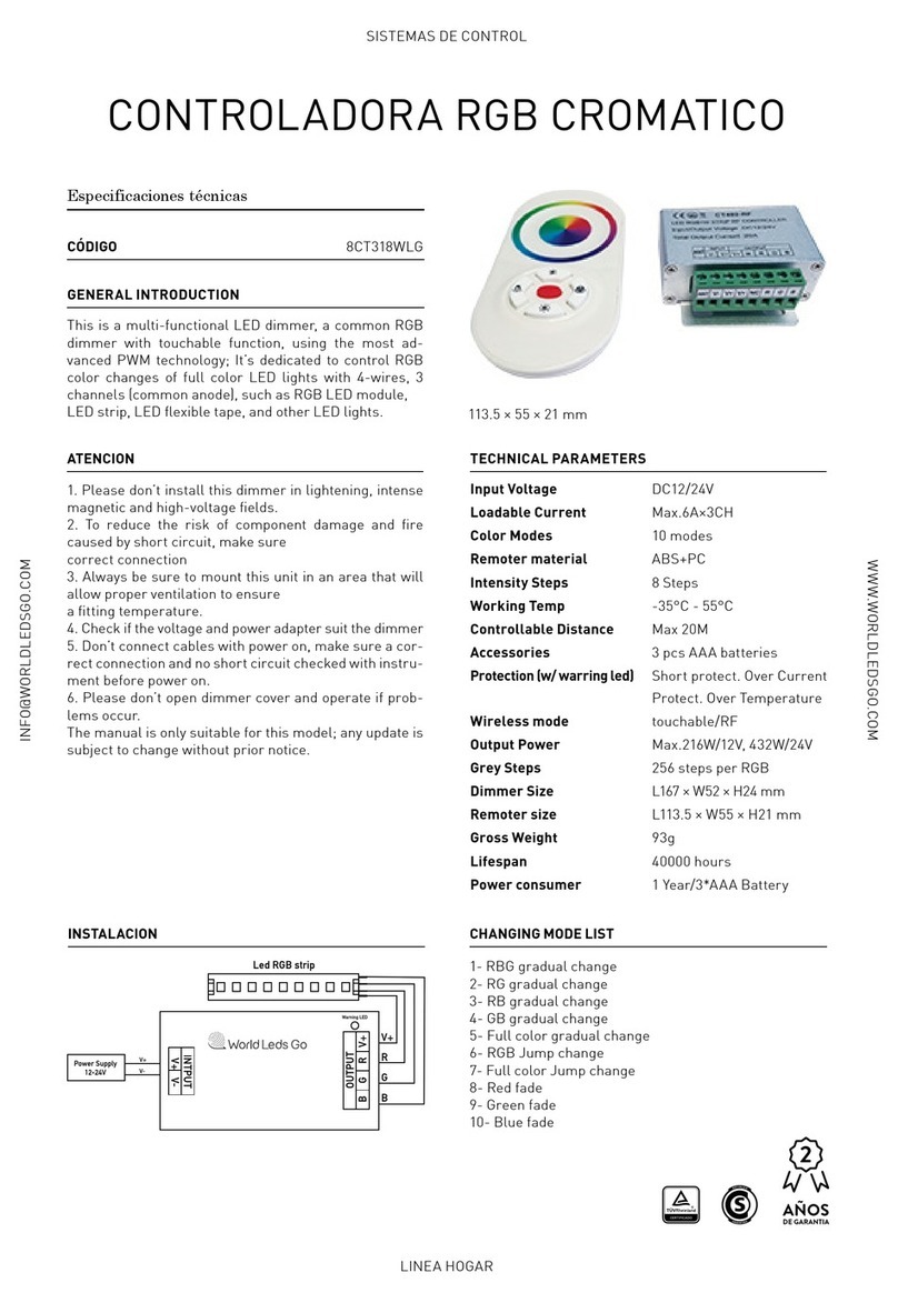 WORLD LEDS GO 8CT318WLG User manual