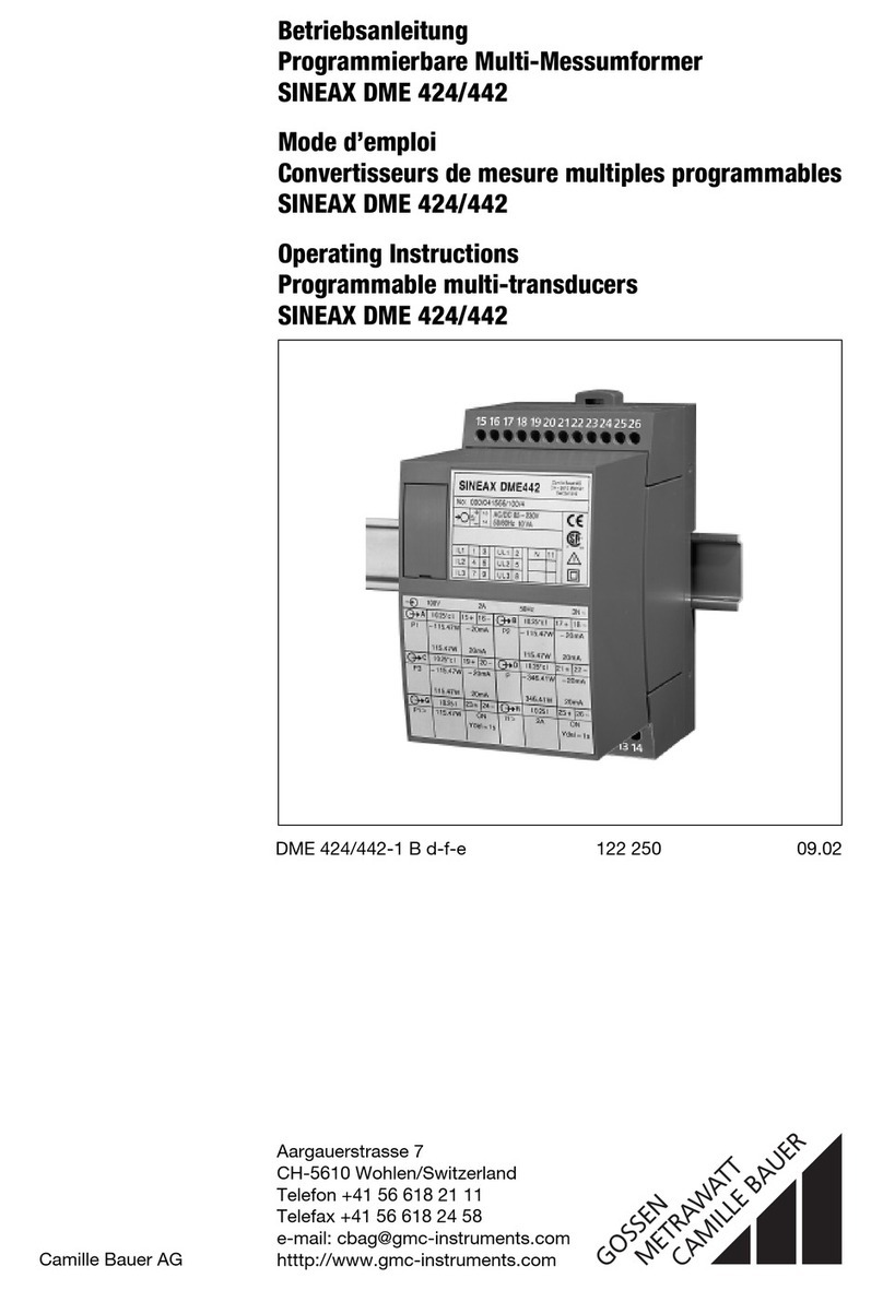 Gossen MetraWatt SINEAX DME 4 Series operating instructions Gossen MetraWatt SINEAX DME 4 Series operating instructions
