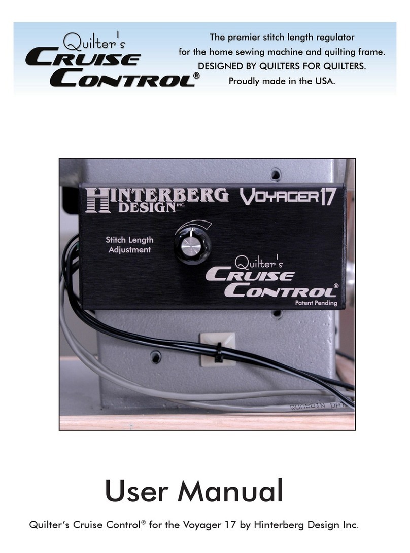 Hinterberg Design Quilter's Cruise Control Voyager 17 user manual