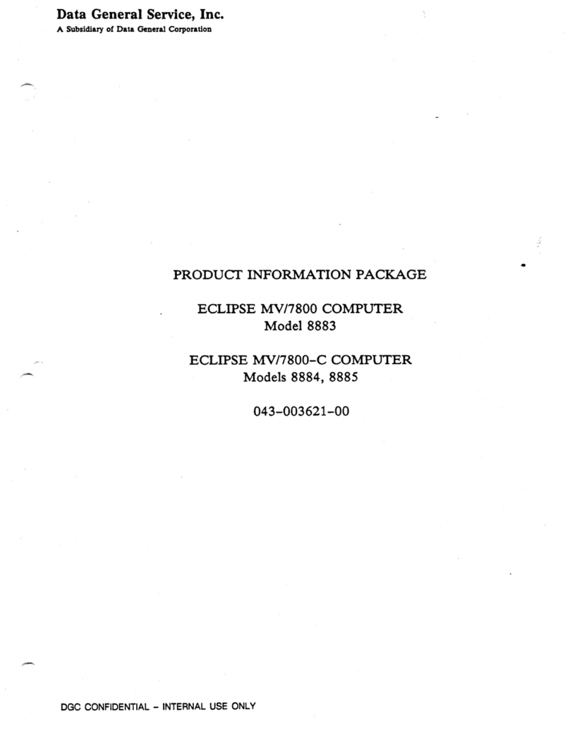 Data General Service ECLIPSE MV/7800 User manual