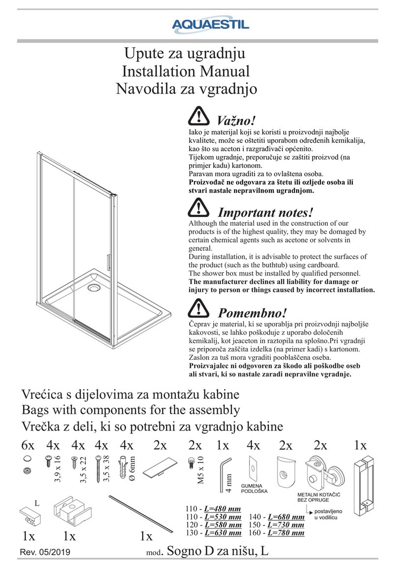 AQUAESTIL Sogno D installation manual