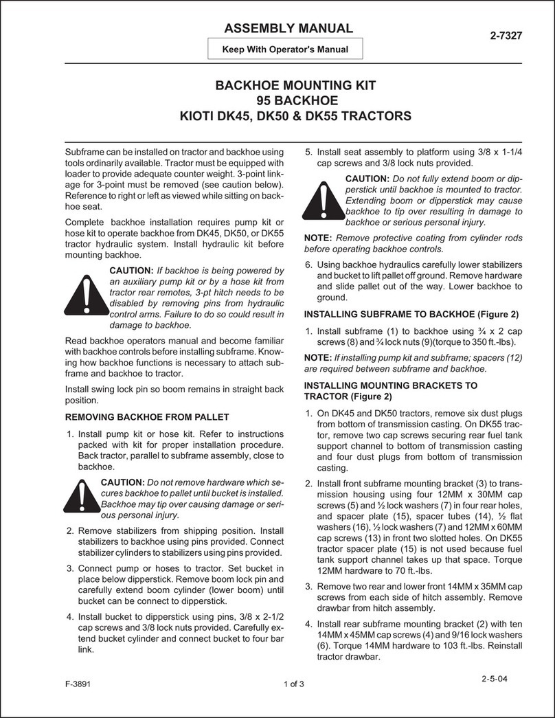 RHINO 95 BACKHOE Assembly manual