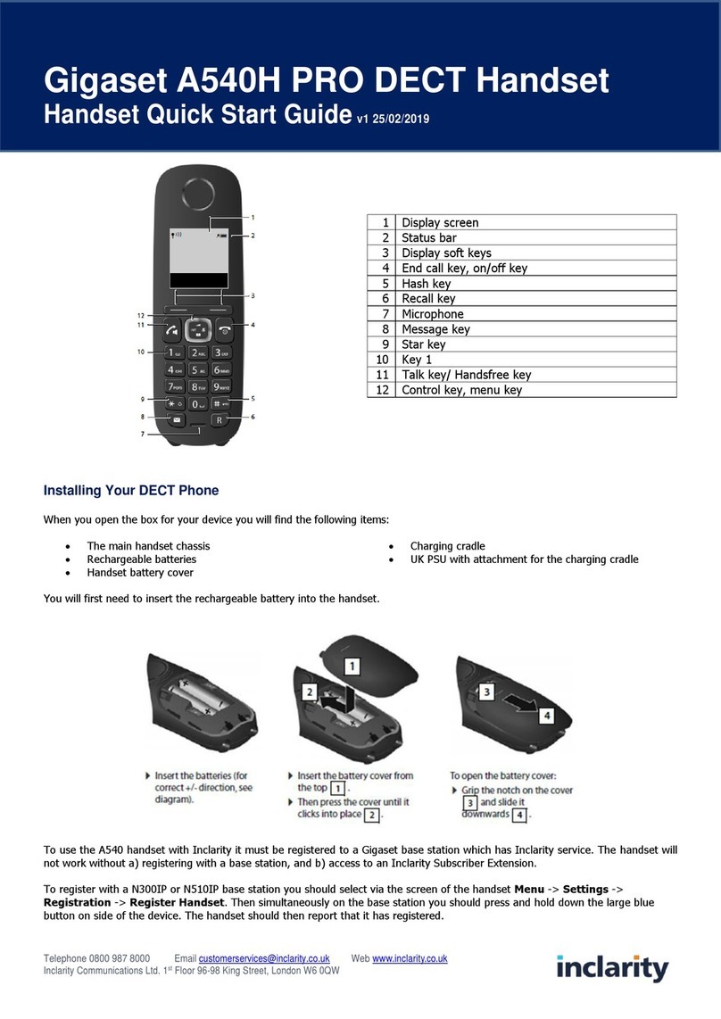 Gigaset A540H PRO quick start guide