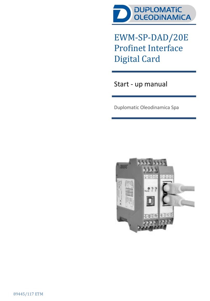 Duplomatic Oleodinamica EWM-SP-DAD/20E Startup manual