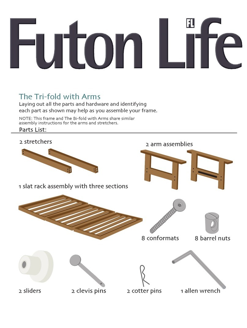 Futon Life Tri-fold with Arms Assembly instructions Futon Life Tri-fold with Arms Assembly instructions