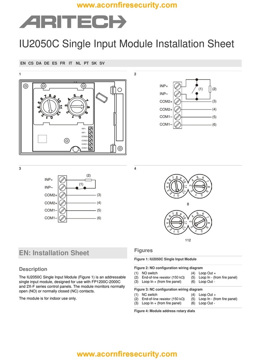 Aritech IU2050C Installation sheet