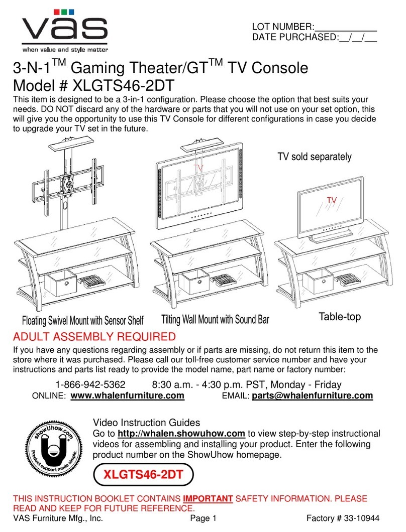 VAS 3-N-1 Gaming Theater/GT XLGTS46-2DT manual