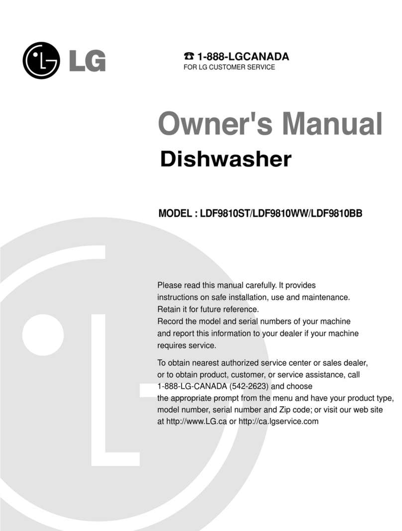 LG LDF9810ST - Fully Integrated 6 Wash Cycles... User manual LG LDF9810ST - Fully Integrated 6 Wash Cycles... User manual