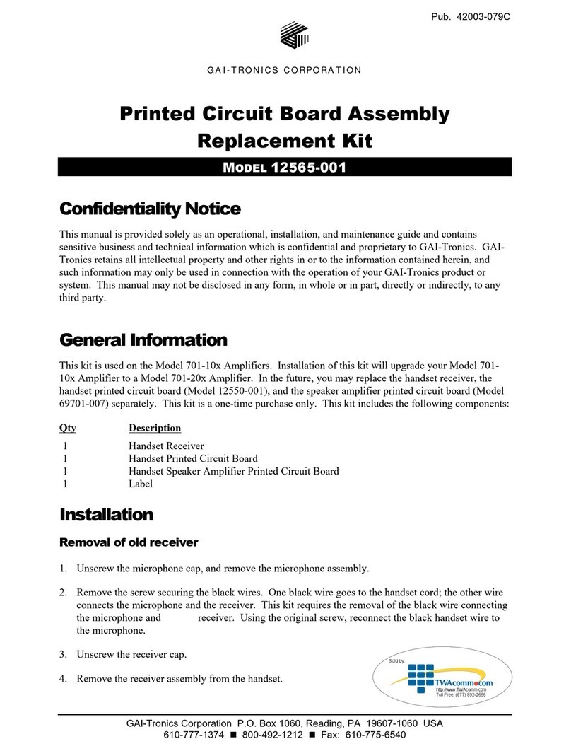 GAI-Tronics 12565-001 Operational, installation, and maintenance guide