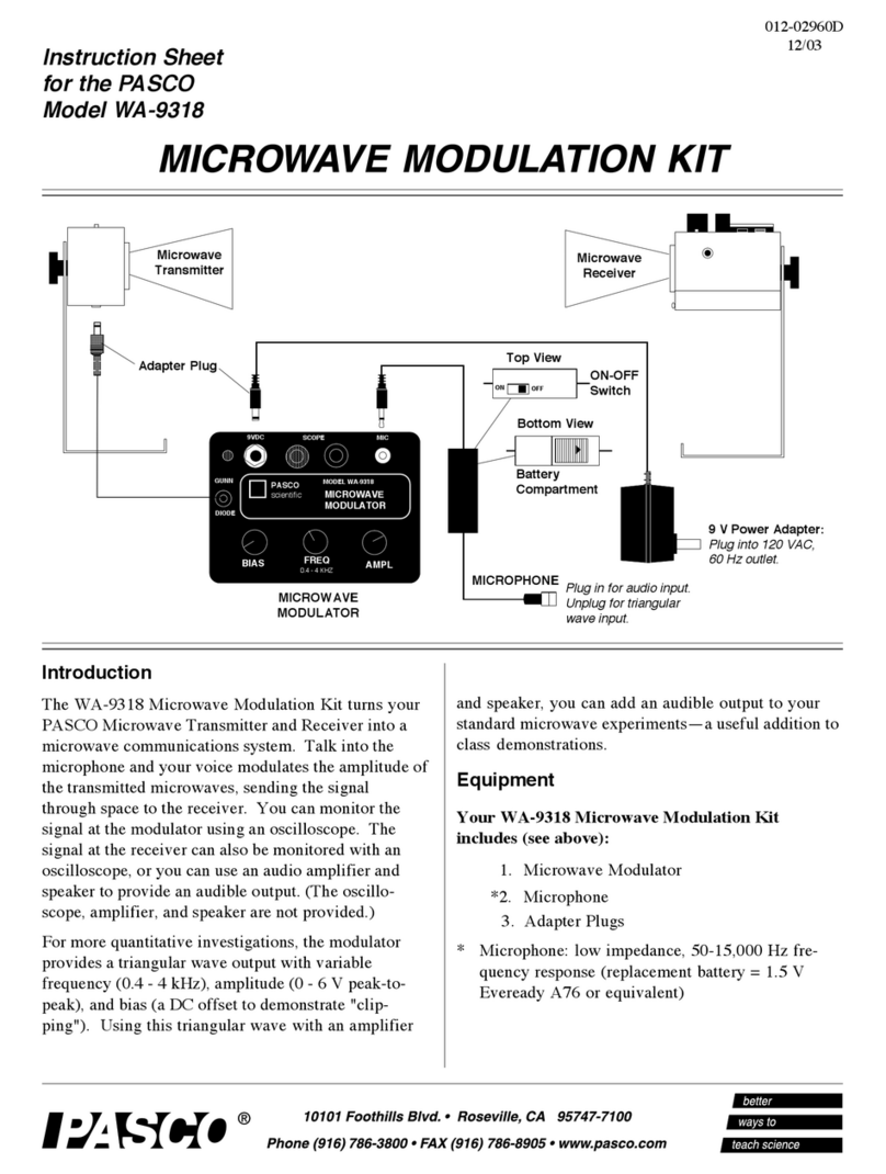 PASCO WA-9318 User manual