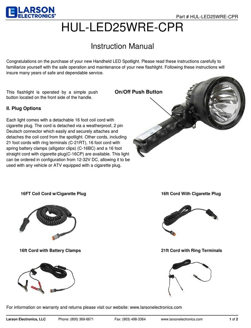 Larson Electronics HUL-LED25WRE-CPR User manual Larson Electronics HUL-LED25WRE-CPR User manual