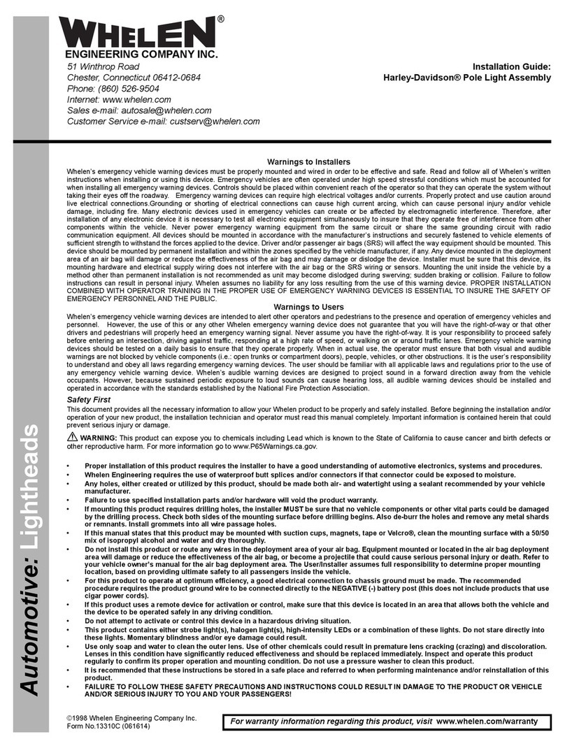 Whelen Engineering Company 13310 installation guide
