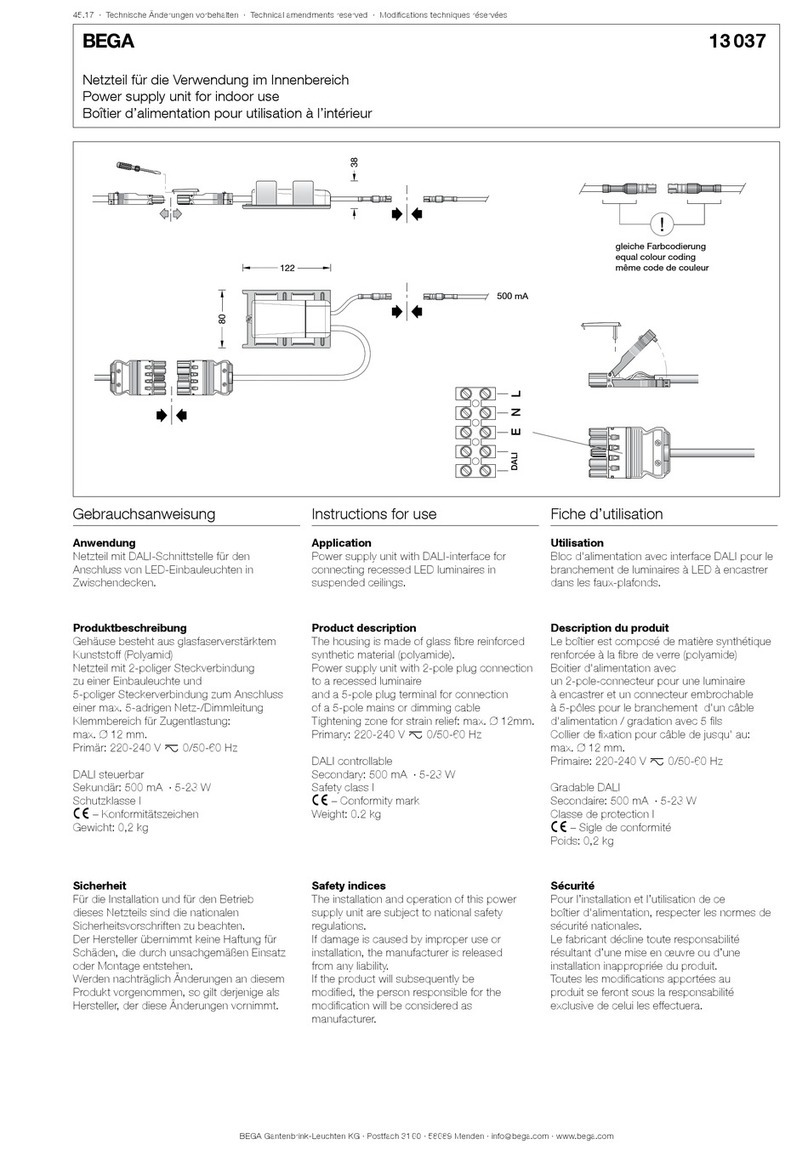 BEGA 13 037 Instructions for use