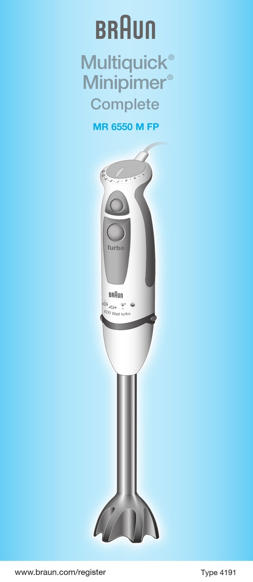 Braun Multiquick Minipimer Complete MR 6550 M FP User manual