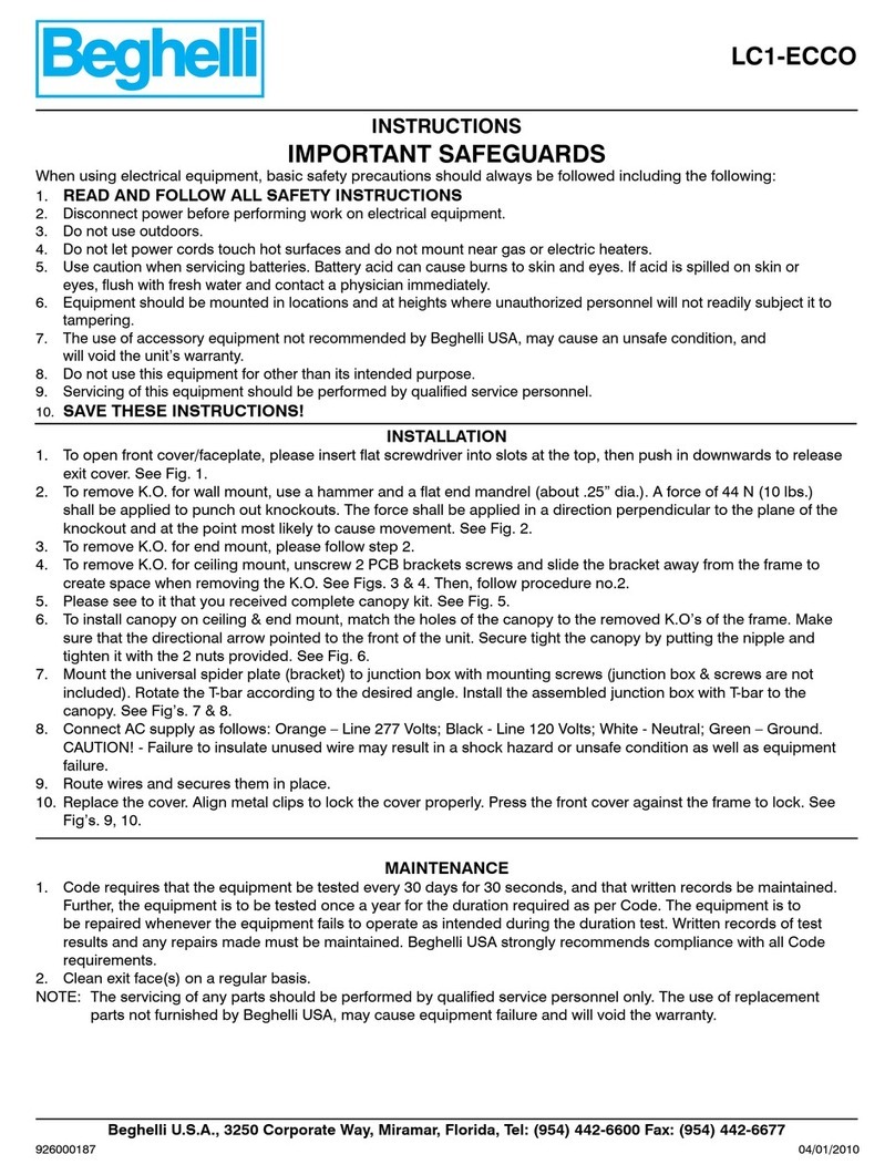 Beghelli LC1-ECCO installation instructions