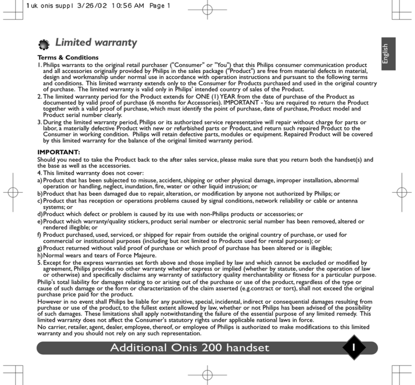 Philips Onis 200 User manual