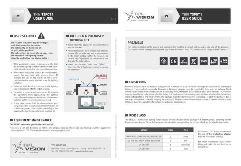 TPL VISION THIN TSPOT 1 User manual