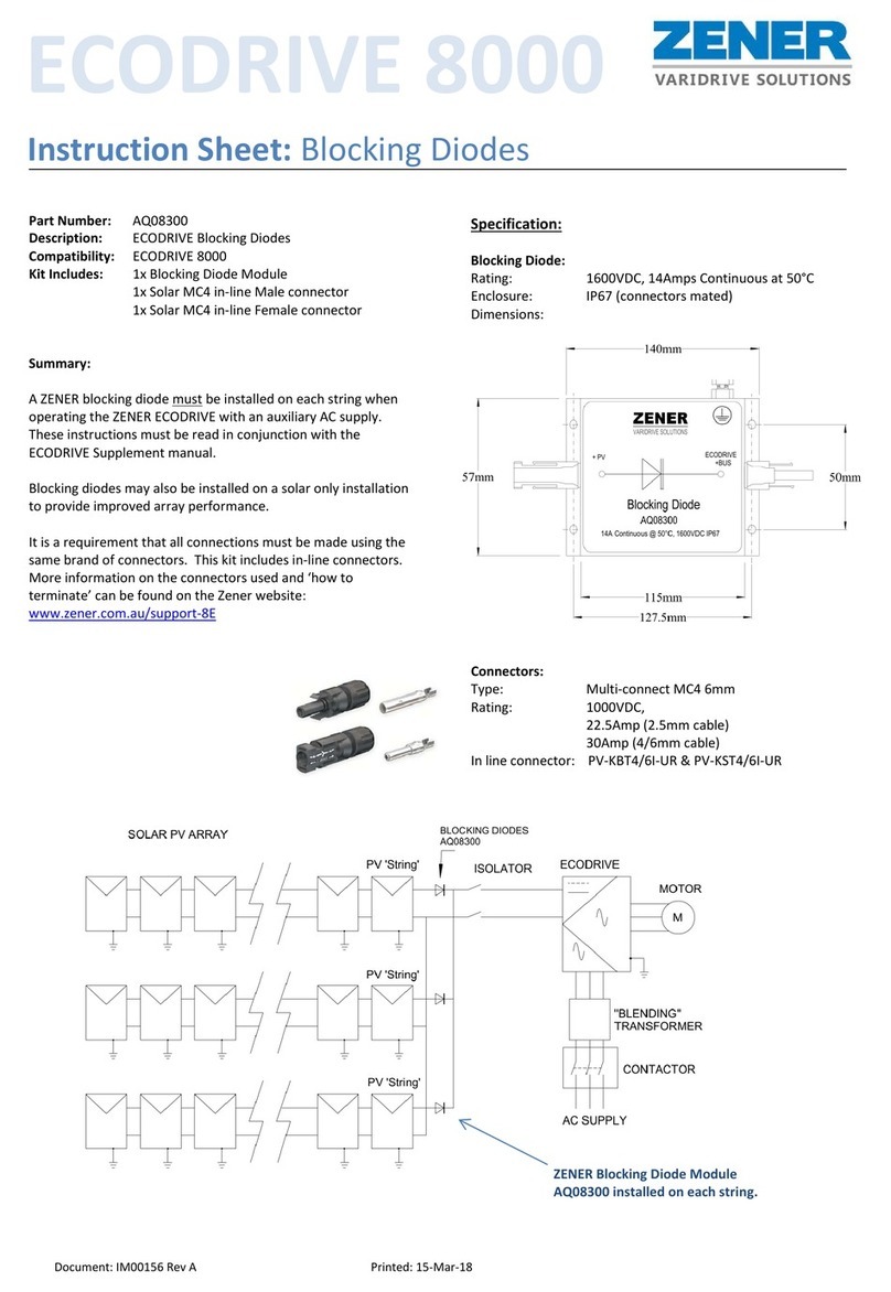 Zener ECODRIVE 8000 AQ08300 instruction sheet