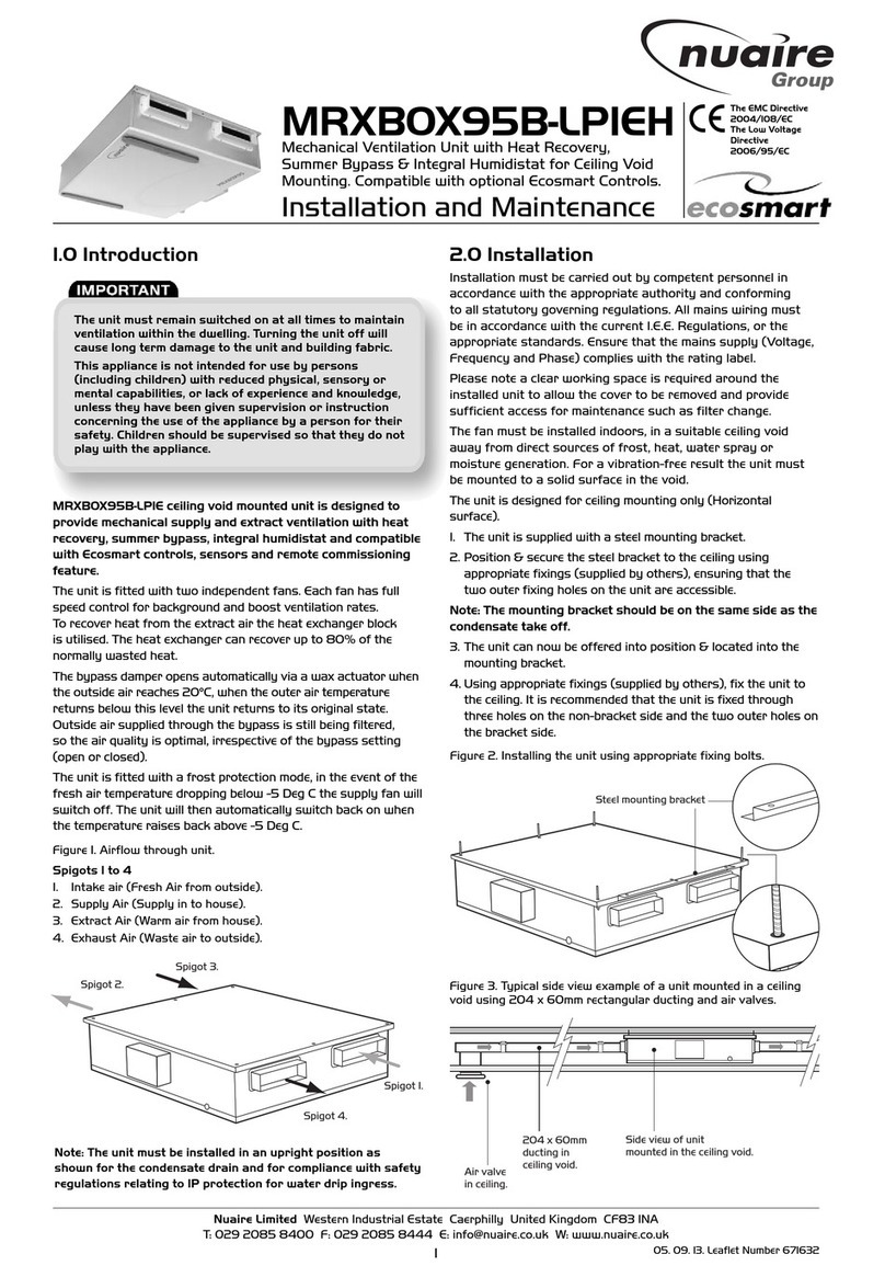 Nuaire Group MRXBOX95B-LP1EH Installation and Maintenance Nuaire Group MRXBOX95B-LP1EH Installation and Maintenance