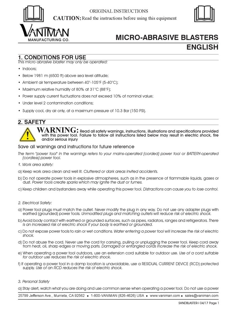 Vaniman SandVac User manual
