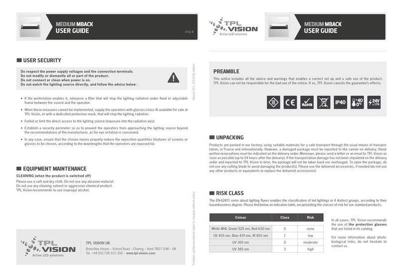 TPL VISION MEDIUM MBACK User manual