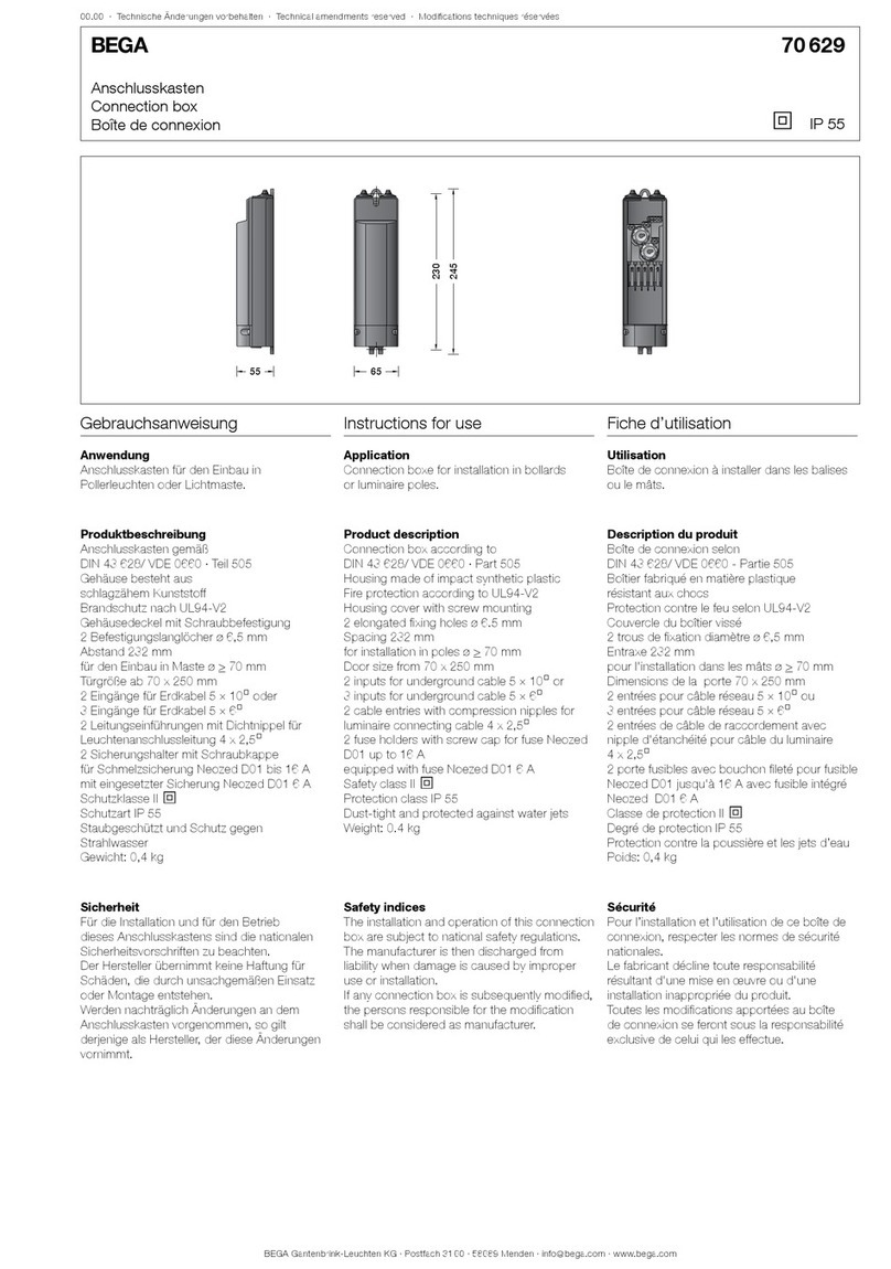 BEGA 70 629 Instructions for use