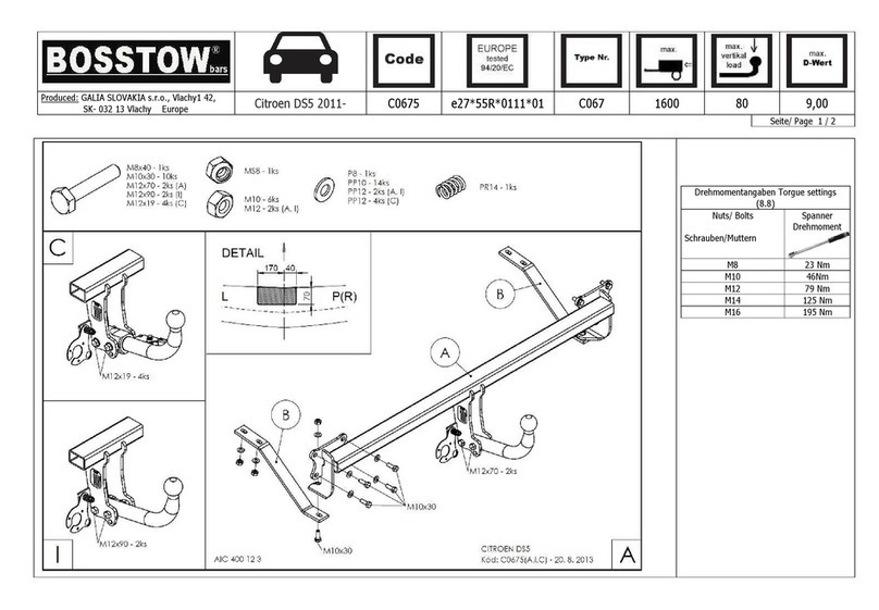 BOSSTOW C0675 Fitting instructions