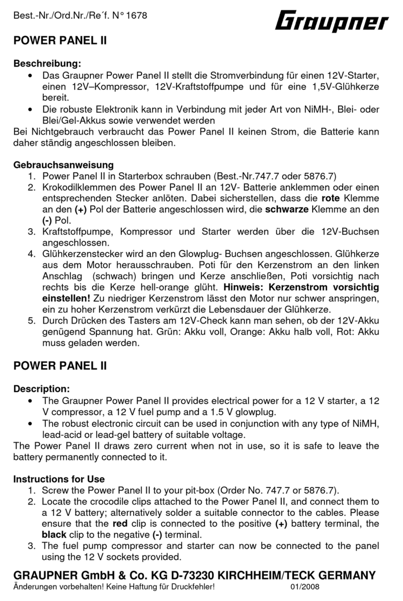 GRAUPNER POWER PANEL II quick start guide