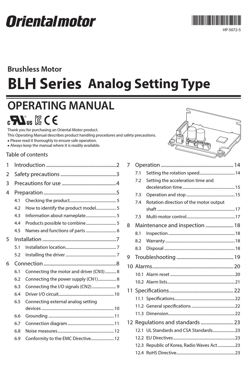 Oriental motor BLH Series operating manual
