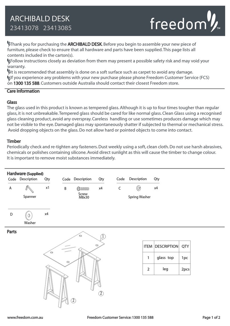 Freedom ARCHIBALD DESK 23413078 Assembly instructions Freedom ARCHIBALD DESK 23413078 Assembly instructions