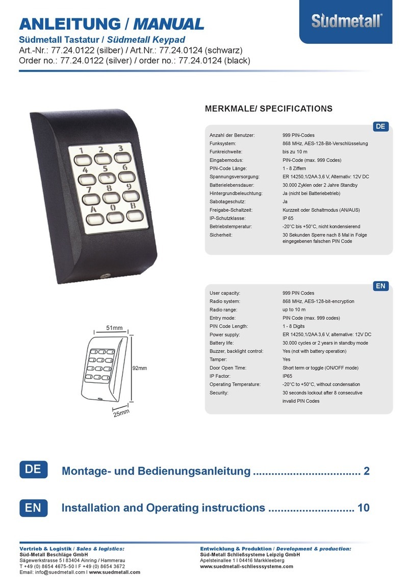 Südmetall 77.24.0122 Installation and operating instructions