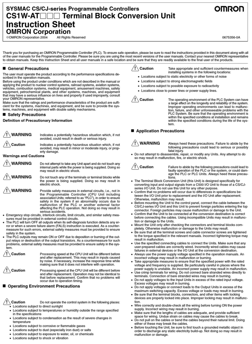 Omron SYSMAC CS Series User manual Omron SYSMAC CS Series User manual
