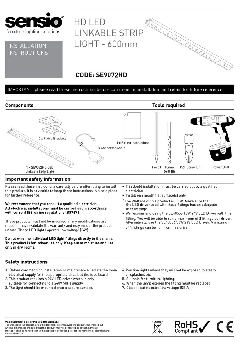 Sensio SE9072HD installation instructions