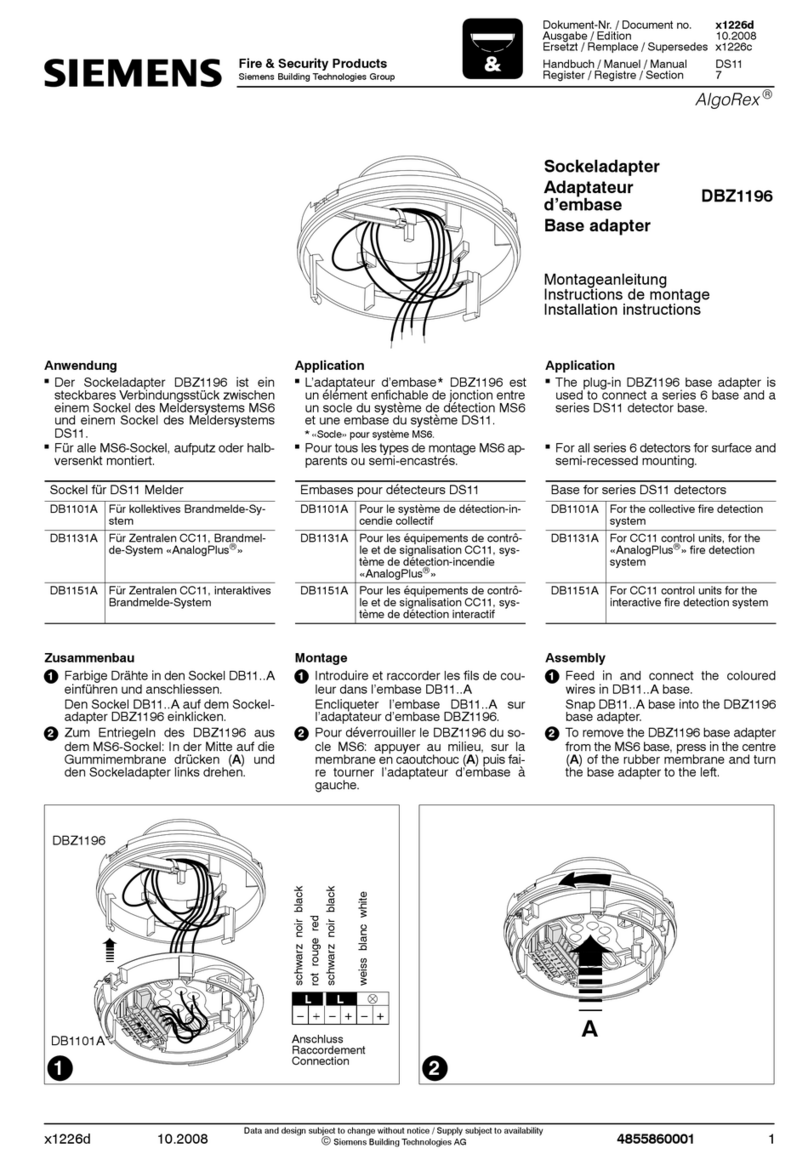 Siemens AlgoRex DBZ1196 User manual