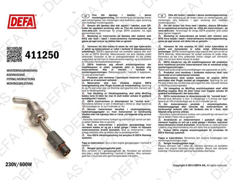 DEFA 411250 Fitting instructions